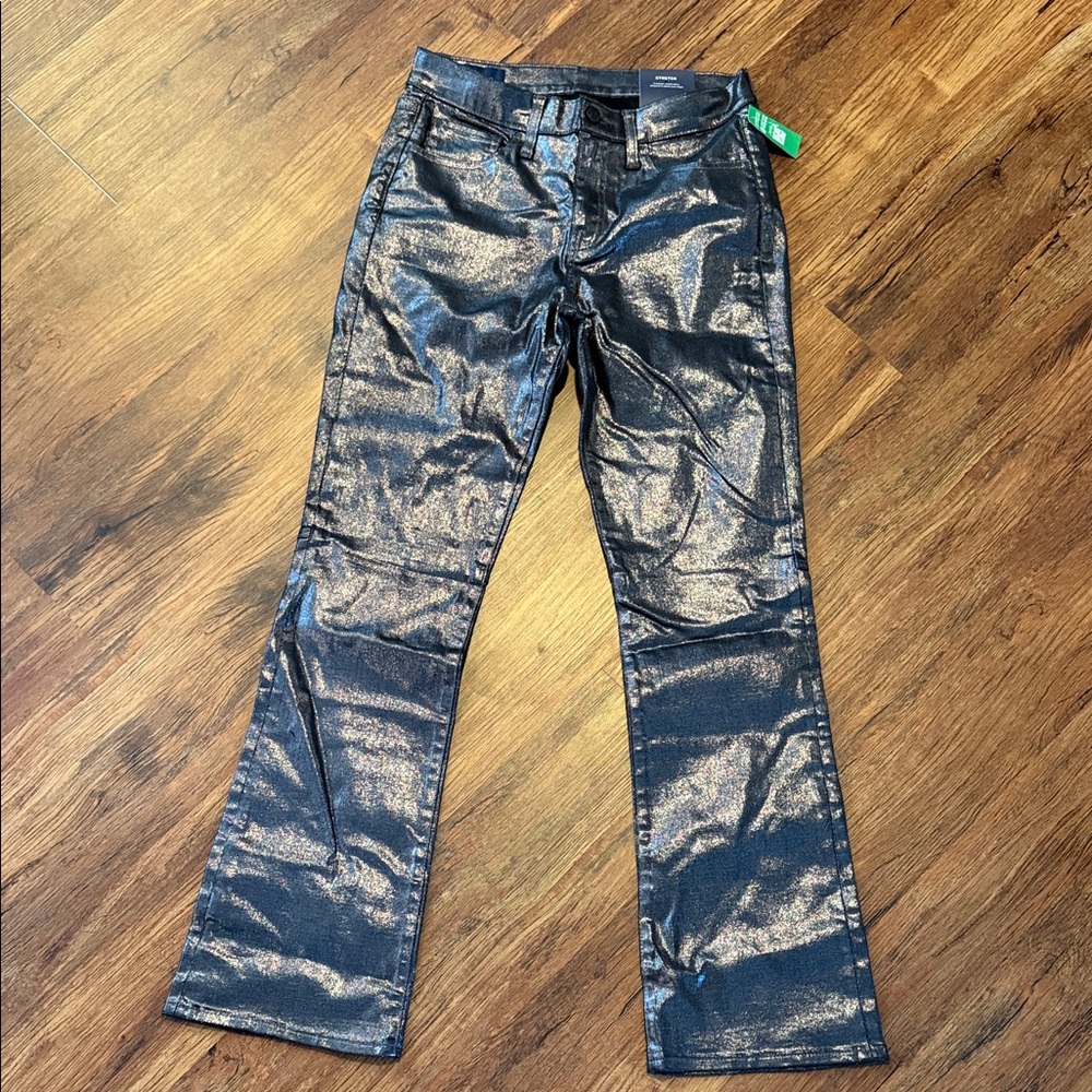 GAP Shiny Black Flare Jeans